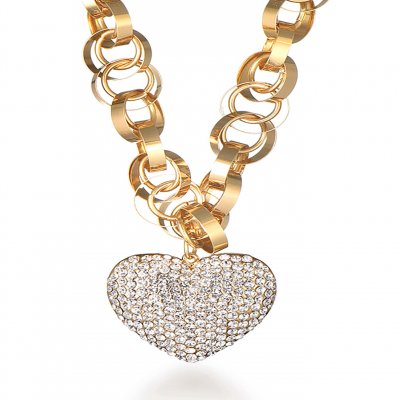 Cubic Zirconia Heart Charm Necklace