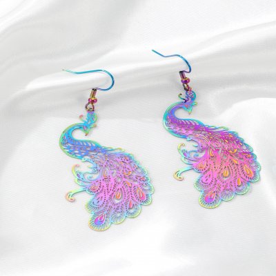 Hollow Out Peacock Drop Earrings